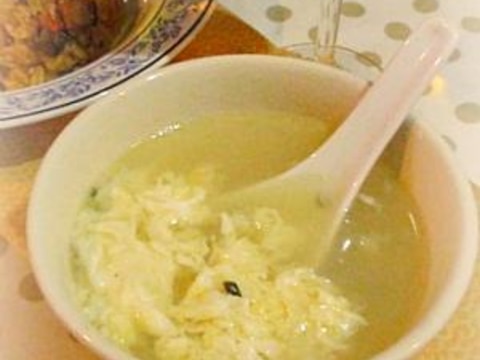 ☆★餃子の餡の残りで♪香味玉子スープ★☆